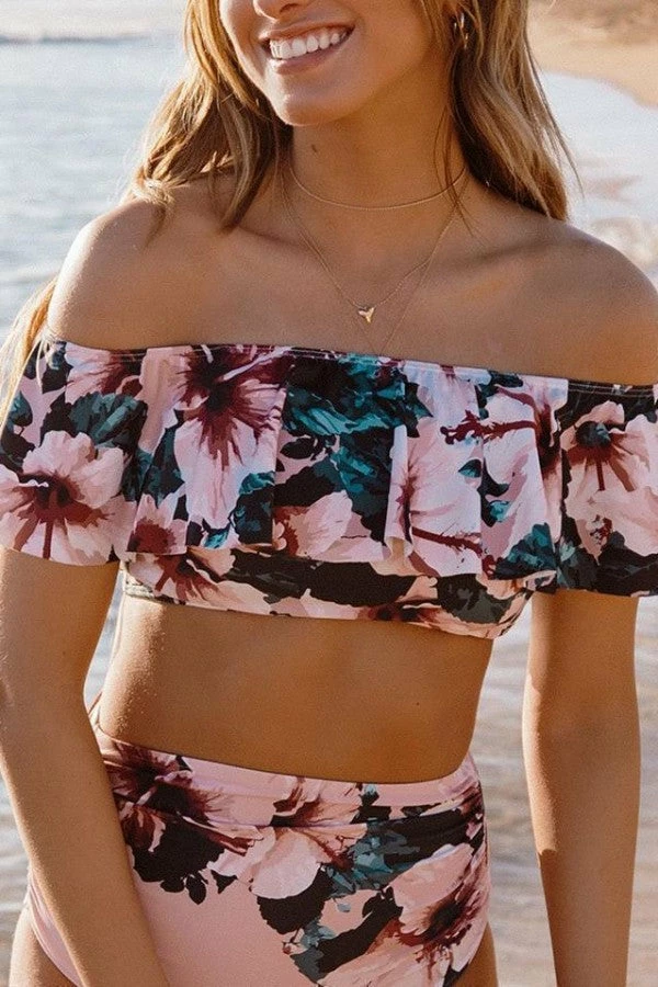 MySwimsuit SHOULDER RUFFLE FLORAL SWIM BIKINI - Image 3