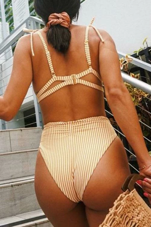 Miss Norst Stripe High Waist String Bikini - Image 6