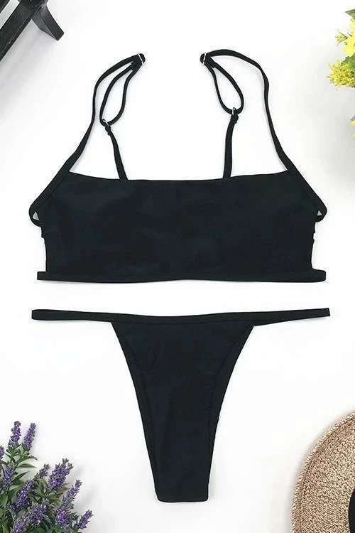 Miss Norst Striped Print Backless Bikini - Image 4