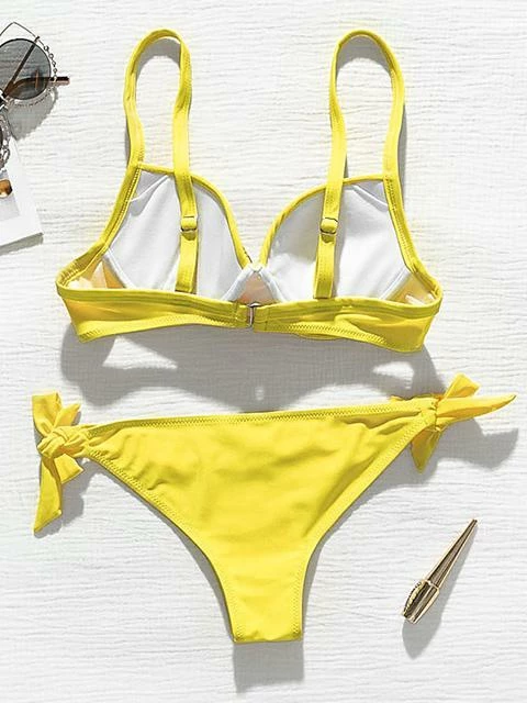 MySwimsuit Rhinestone Solid Knot Bikini Set - Image 11