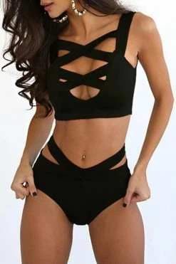 Miss Norst Solid Cross High Waist Bikini