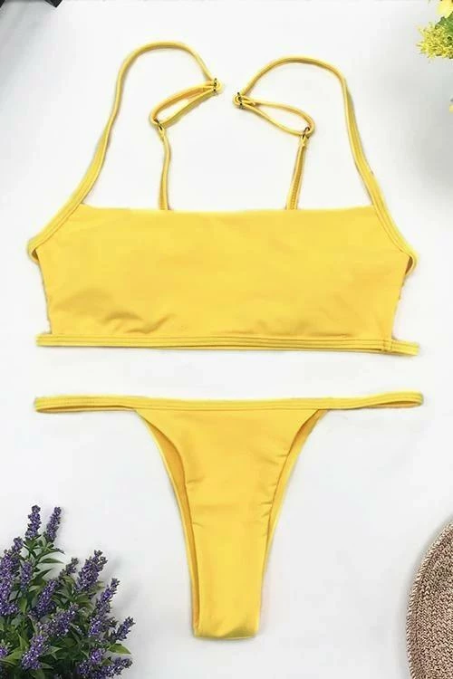 Miss Norst Striped Print Backless Bikini - Image 7