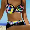 MySwimsuit Polyester Colorful Geometric Bikinis Set