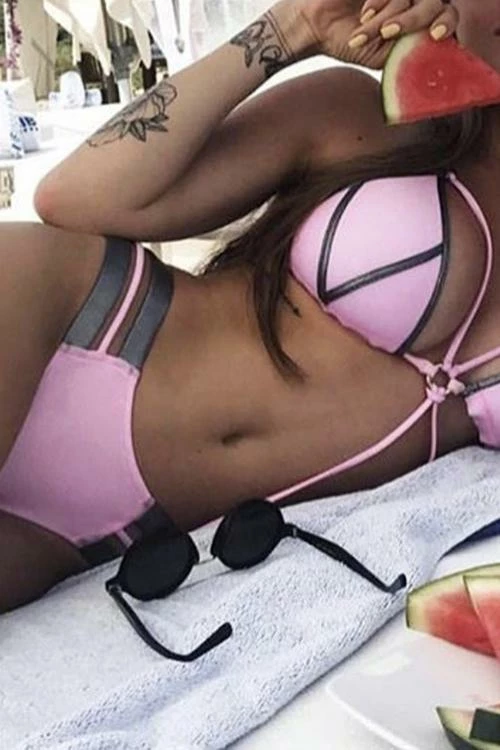 Miss Norst Sexy Bronzing Stitching Bikini - Image 5