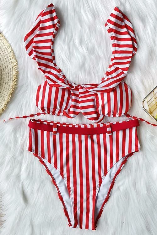 Miss Norst Retro High Waist Striped Bikini - Image 5