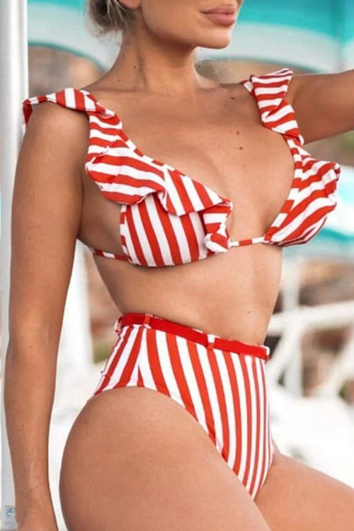 Miss Norst Retro High Waist Striped Bikini - Image 3