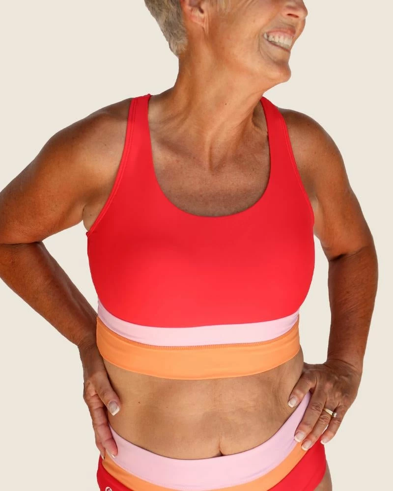 TankiniSkirt Sherbet Cut Back Crop Bikini Set - Image 3