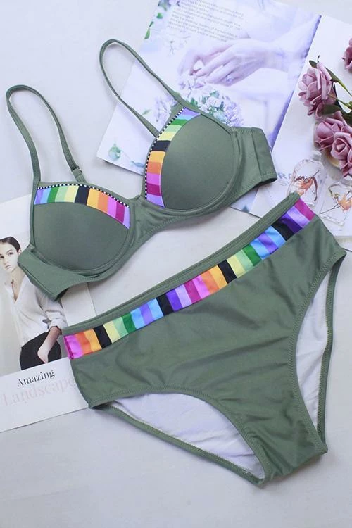 Miss Norst Rainbow Stripe Joint String Bikini - Image 8