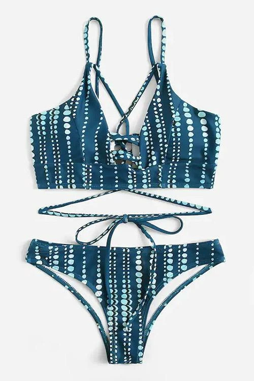 Miss Norst Polka Dot Striped Bikini - Image 3