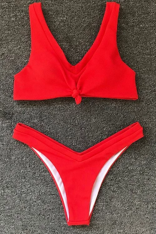 Miss Norst Sexy V-Neck Knotted Bikini - Image 3