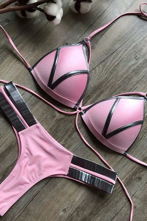 Miss Norst Sexy Bronzing Stitching Bikini - Image 8