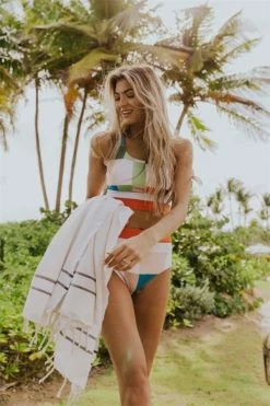 Swimcalls Multi-colored Pixel Colorblock Bikini Set