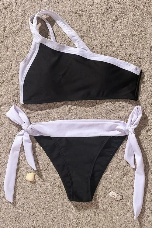 Miss Norst One-Shoulder Contrast Knotted Bikini - Image 3