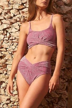 Miss Norst Bright Silk Cross High Waist Bikini