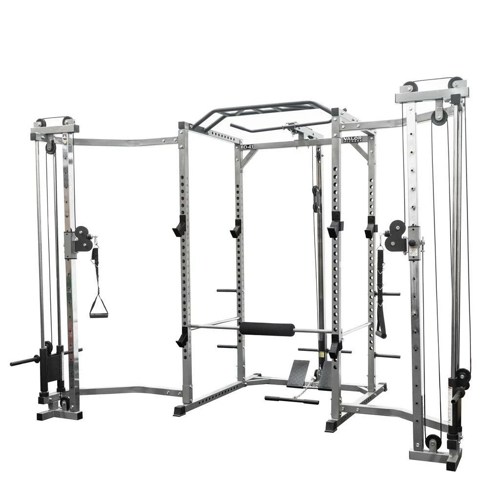 Valor Fitness BD-41BCCL, Power Rack W/ Lat Pull & Cable Crossover Attachments