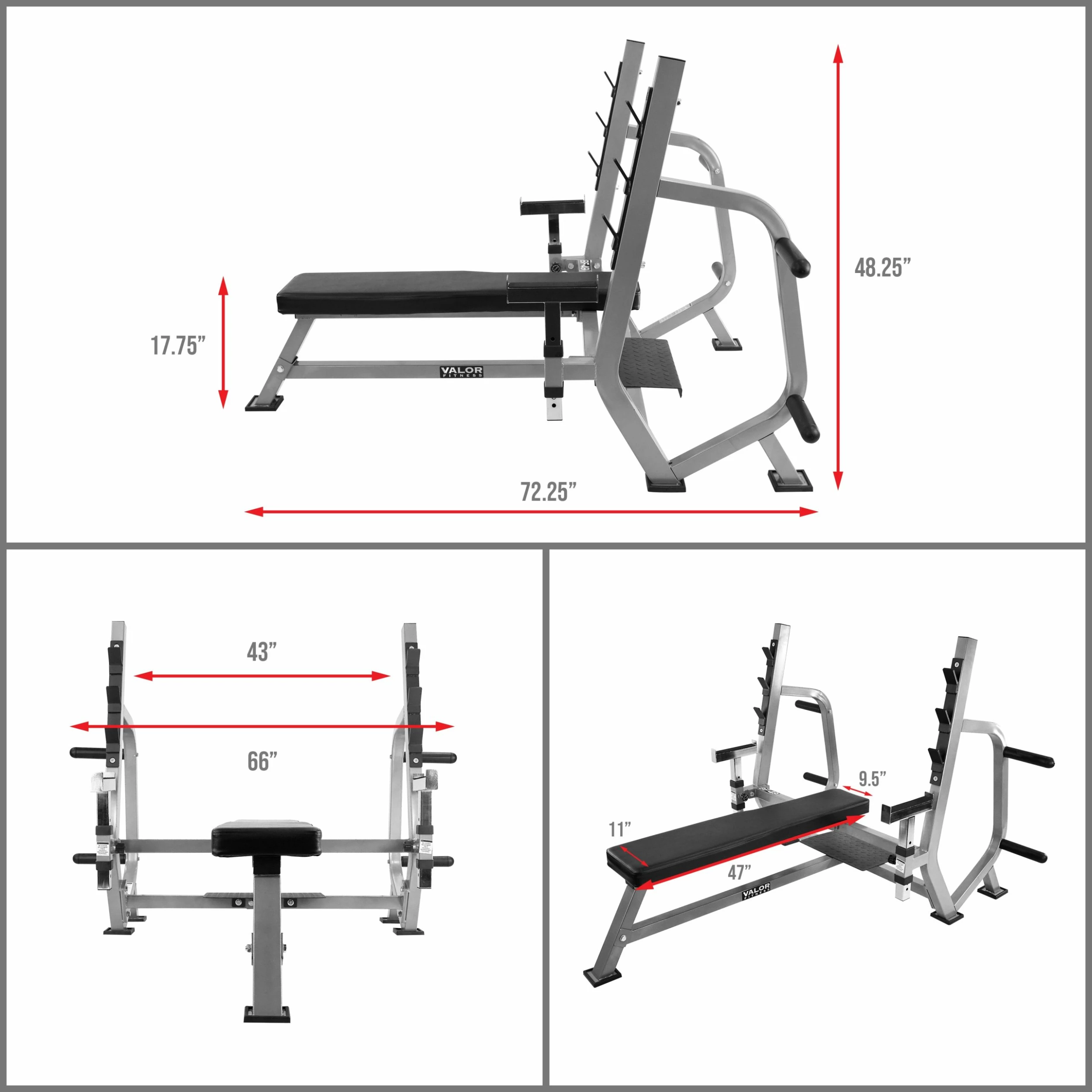 Valor Fitness BF-49, Olympic Bench Press Station - Image 2