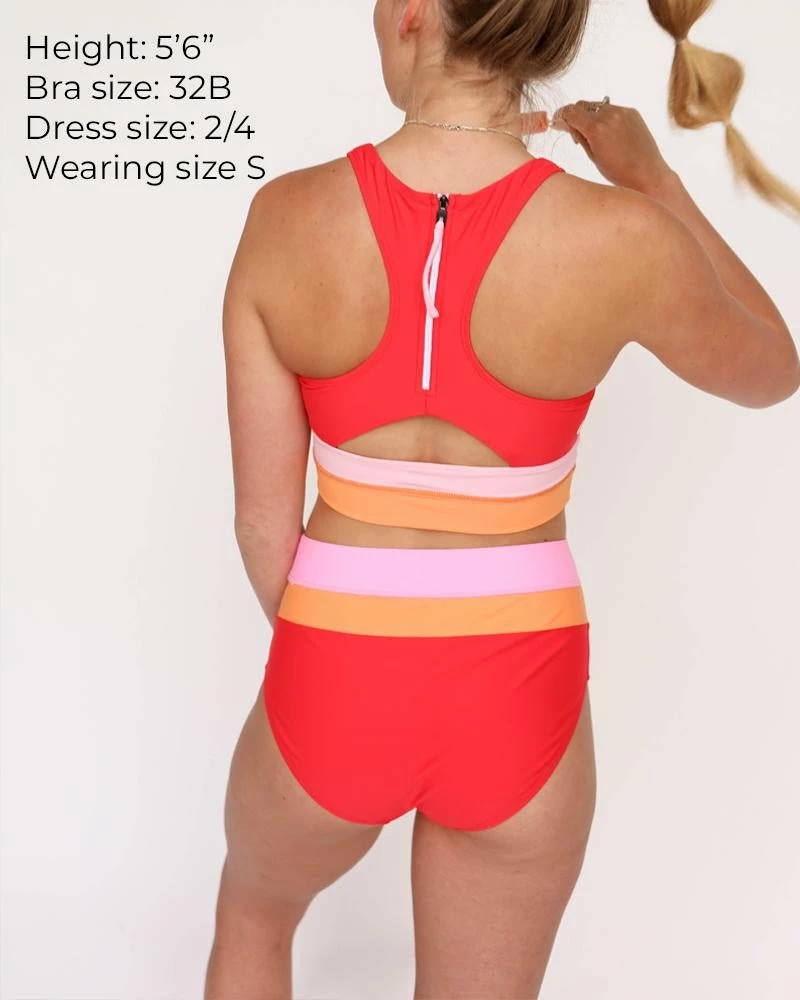 TankiniSkirt Sherbet Cut Back Crop Bikini Set - Image 6
