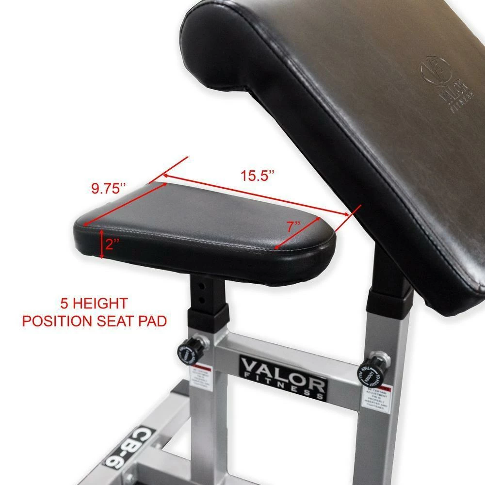 Valor Fitness CB-6, Adjustable Arm Curl Bench 8 Valor Fitness CB-6, Adjustable Arm Curl Bench - Image 8