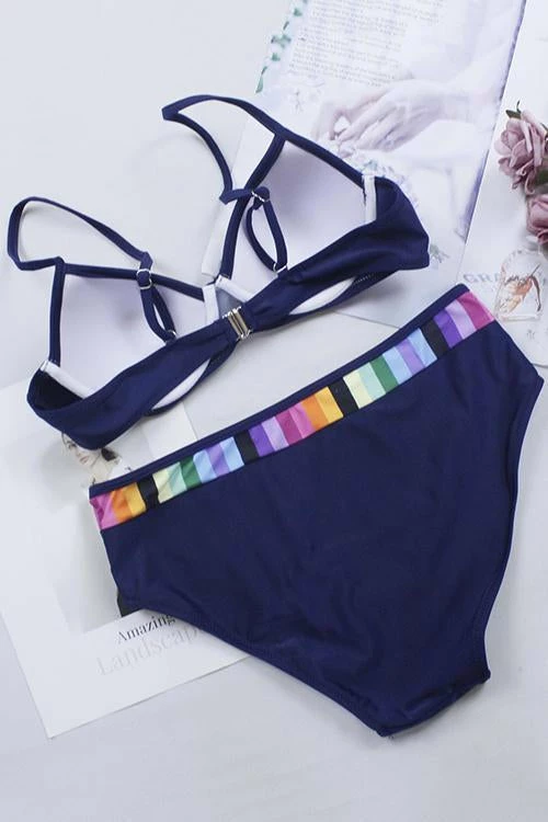 Miss Norst Rainbow Stripe Joint String Bikini - Image 7