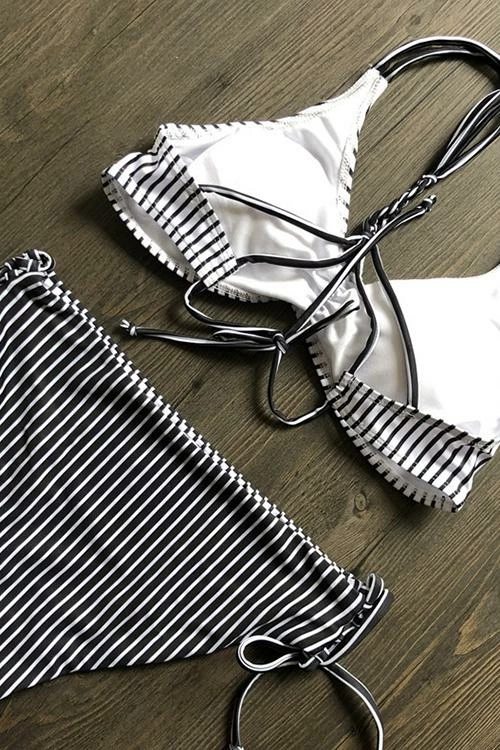 ShopMeLook Striped Tethered Bikini - Image 4