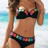 MySwimsuit Fashion Polyester Color Block Bikini Set