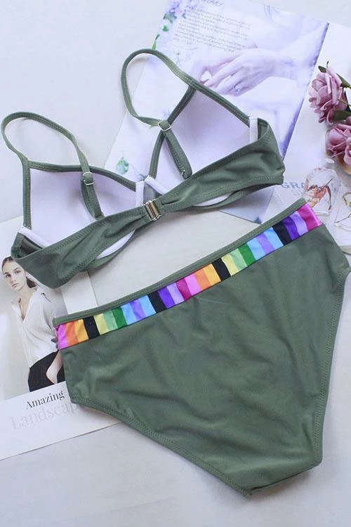 Miss Norst Rainbow Stripe Joint String Bikini - Image 9