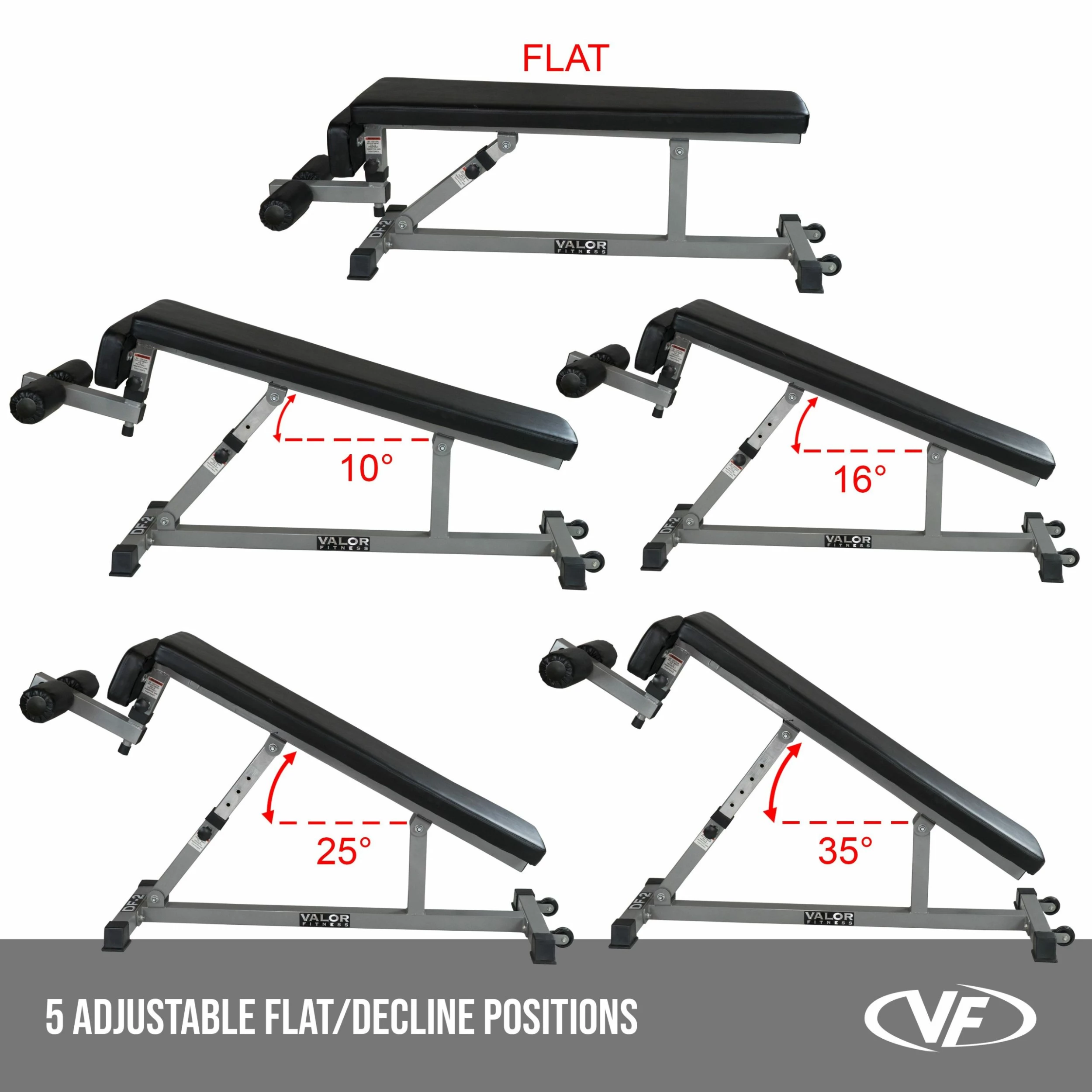 Valor Fitness DF-2, Decline/Flat Bench - Image 6
