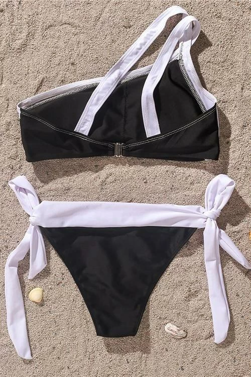 Miss Norst One-Shoulder Contrast Knotted Bikini - Image 4