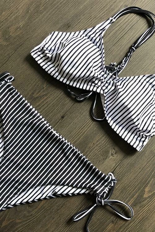ShopMeLook Striped Tethered Bikini - Image 3
