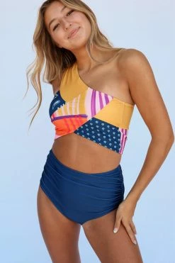 MySwimsuit Colorful Patchwork Crop Bikini Set