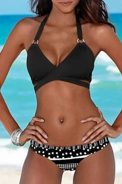 Miss Norst Cross Print Halter Bikini