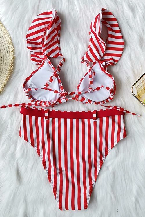 Miss Norst Retro High Waist Striped Bikini - Image 4