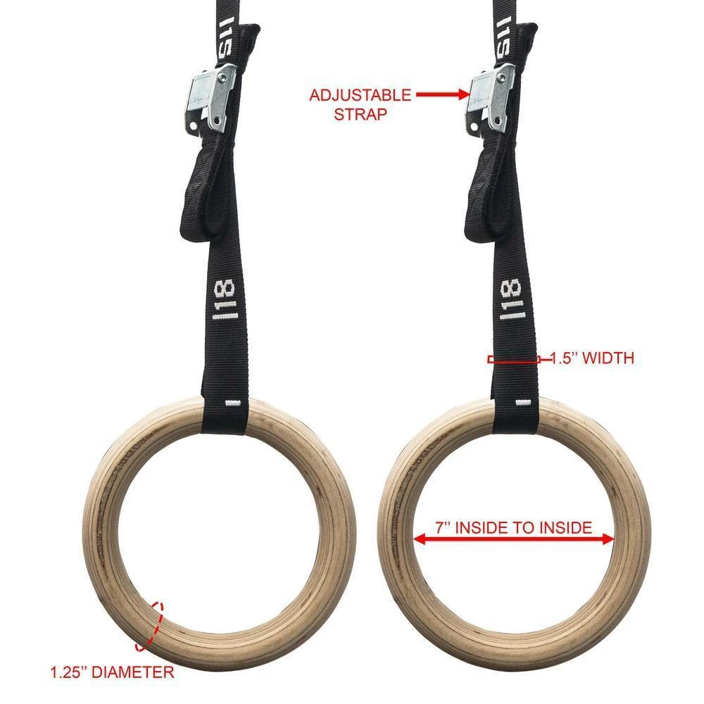 Valor Fitness GRW-1, Wooden Gymnastic Rings - Image 5
