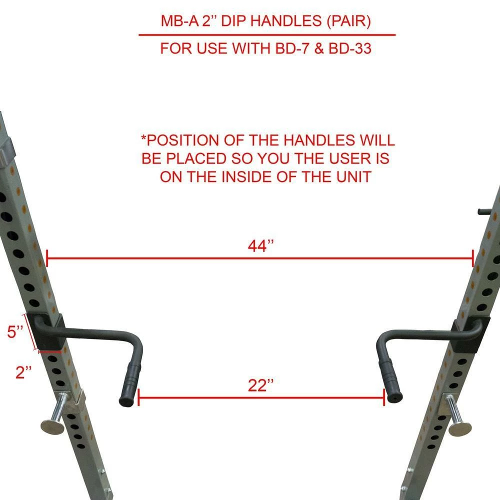 Valor Fitness MB-A, Dip Handles For BD-7 & BD-33 Power Racks - Image 4