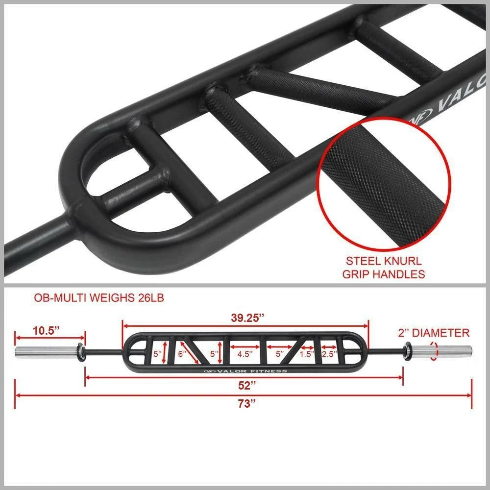 Valor Fitness OB-MULTI, Multi-Grip Swiss Barbell - Image 8