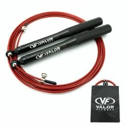 Valor Fitness SR, Adjustable Swivel Bearing Speed Rope (2.5mm, Red Or Black)